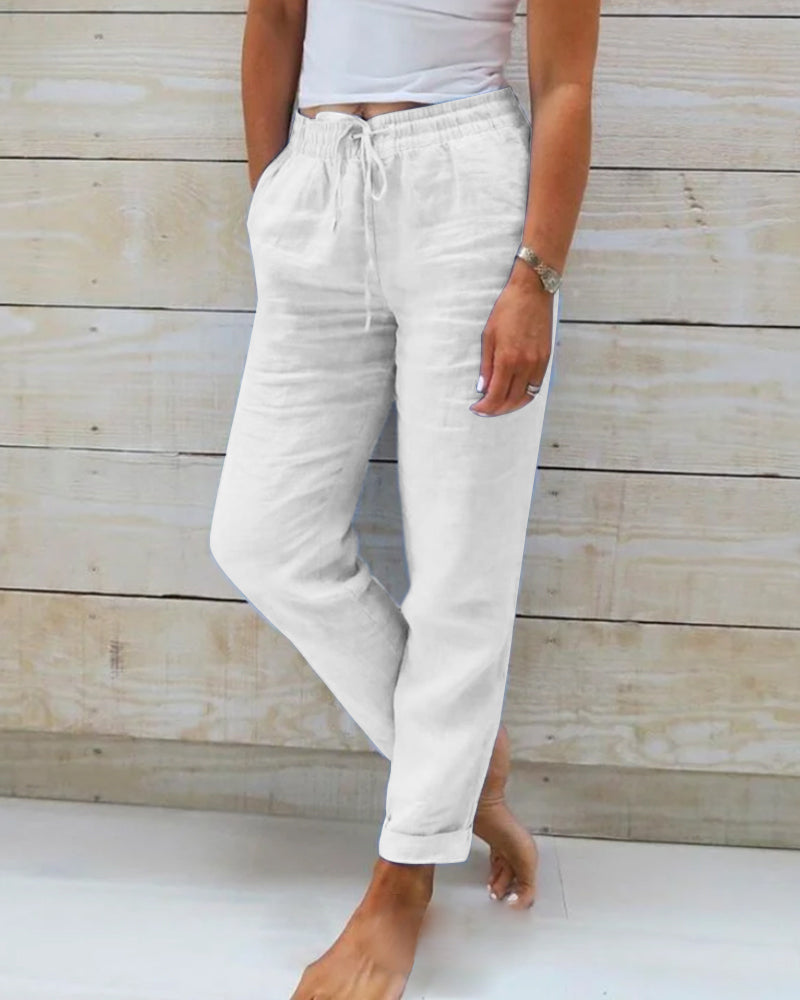 Allison - Pantalones de lino y algodón de lujo