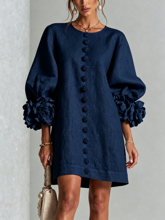 Elise | Vestido Mini de Botones con puños