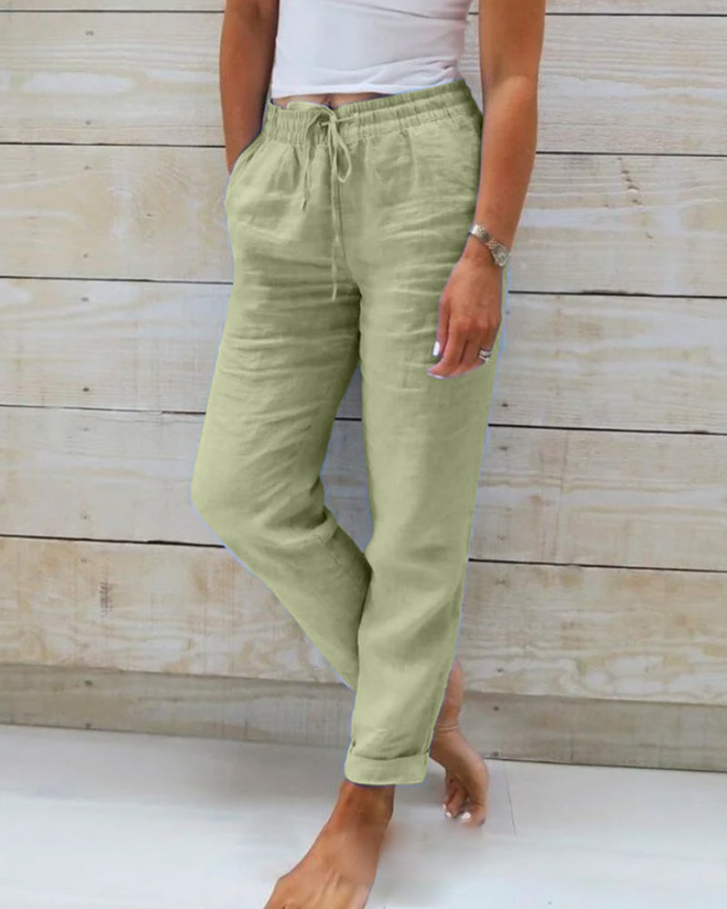 Allison - Pantalones de lino y algodón de lujo