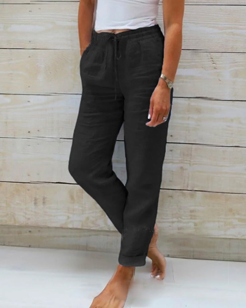 Allison - Pantalones de lino y algodón de lujo