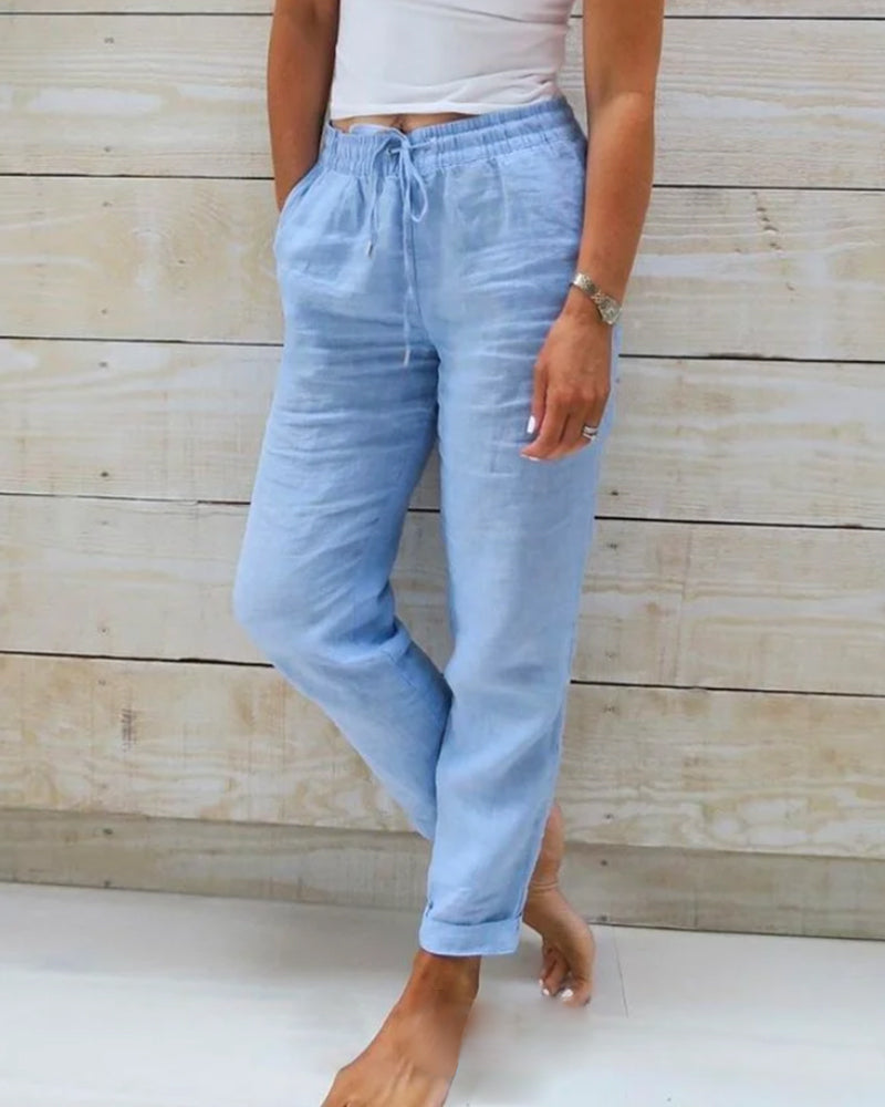 Allison - Pantalones de lino y algodón de lujo