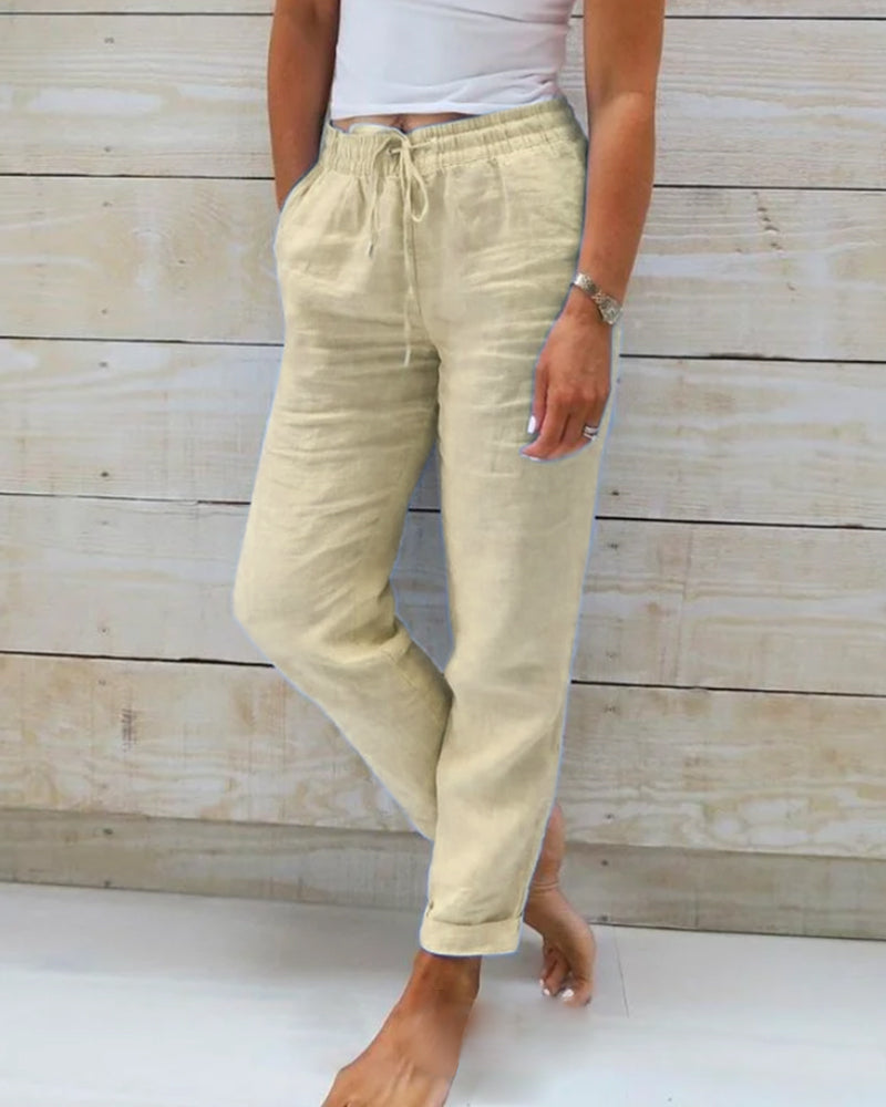 Allison - Pantalones de lino y algodón de lujo