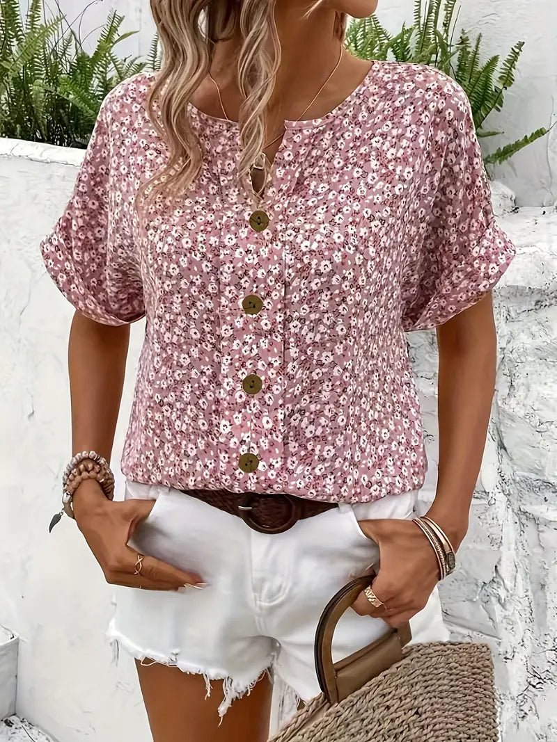 Jelena | Elegante top floral de verano