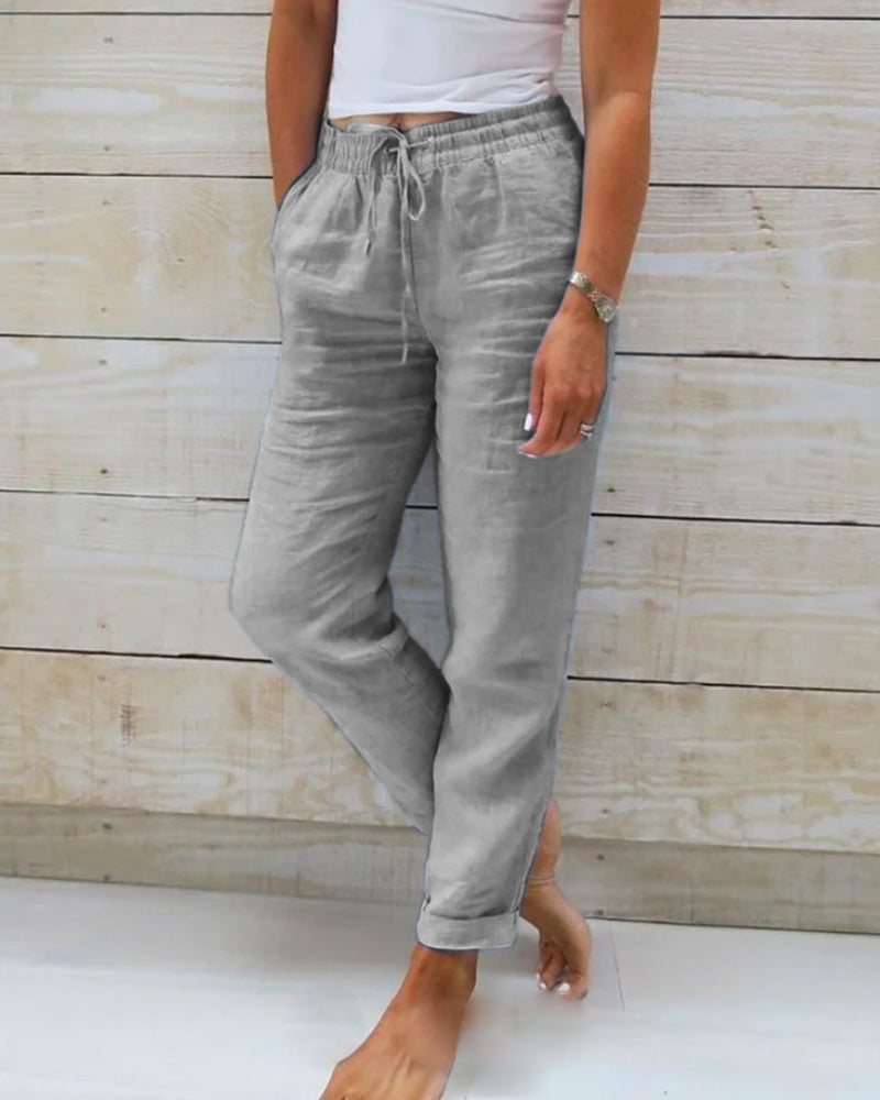 Allison - Pantalones de lino y algodón de lujo