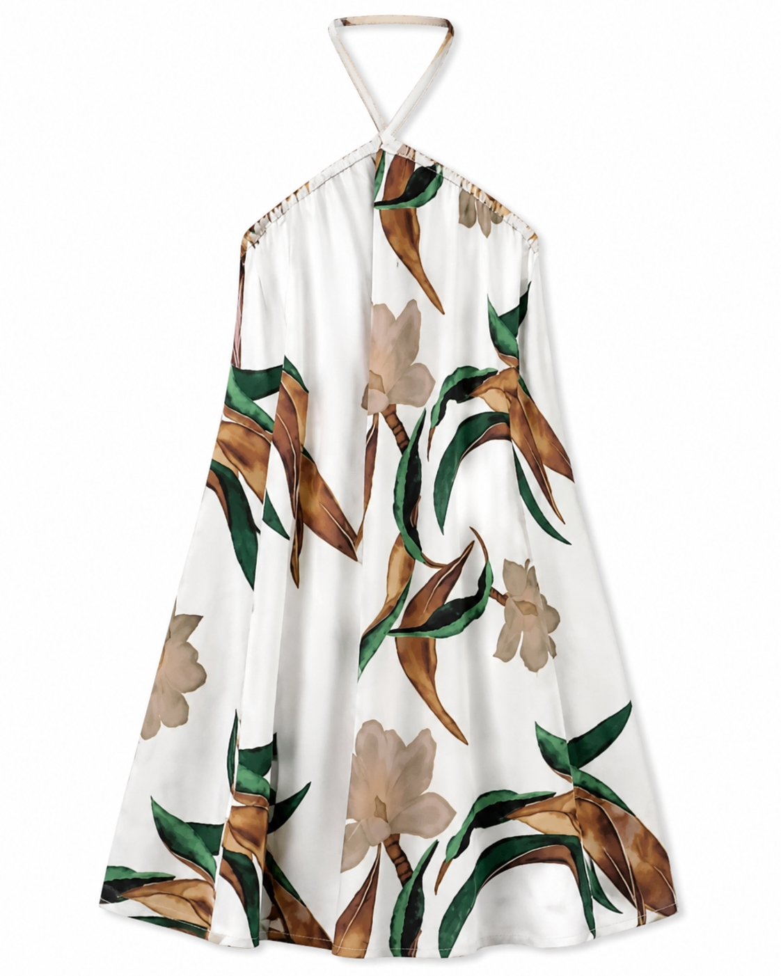 Maria | Vestido mini con estampado de hojas tropicales