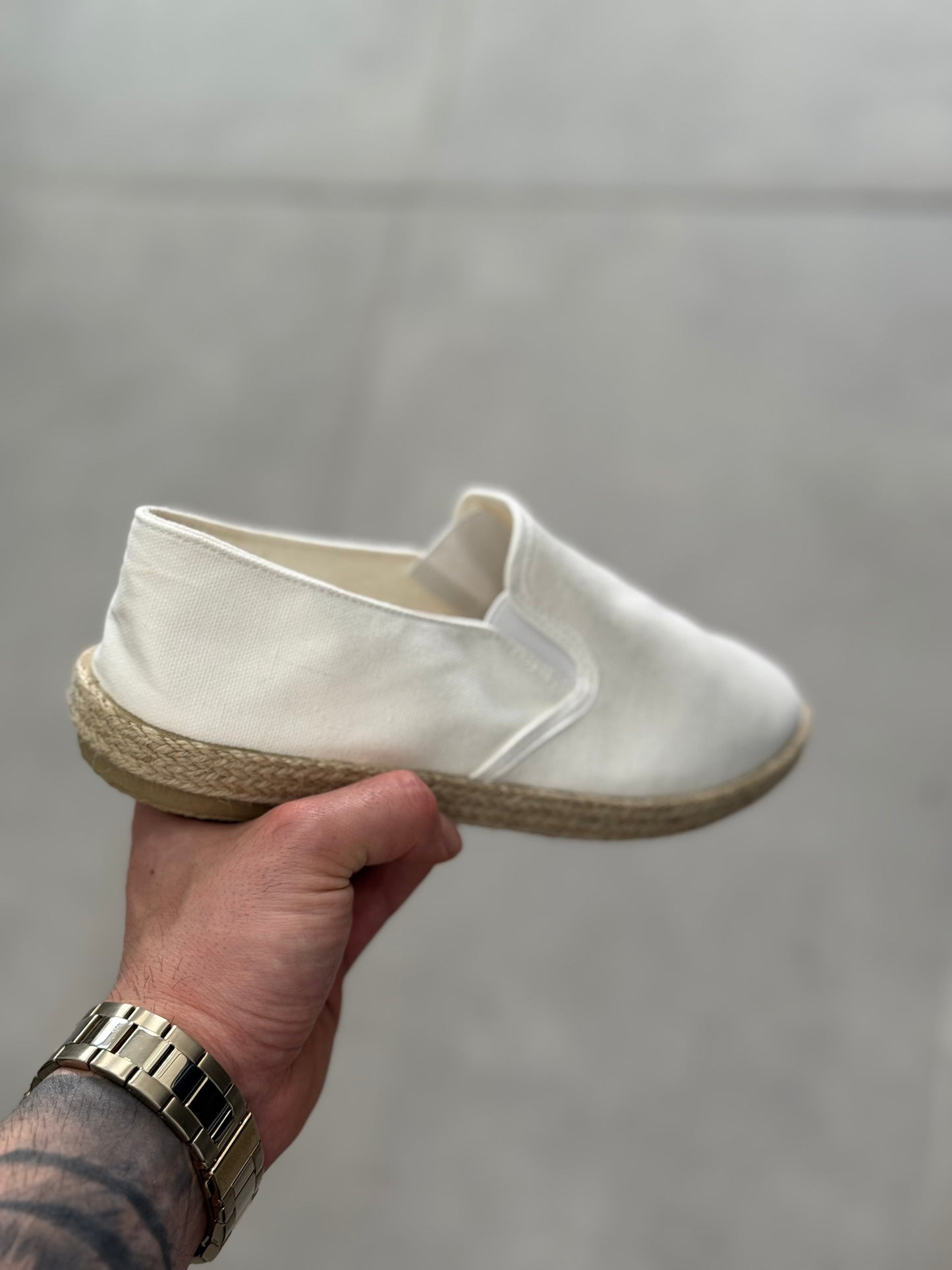 Lux - Alpargatas de lona blanca