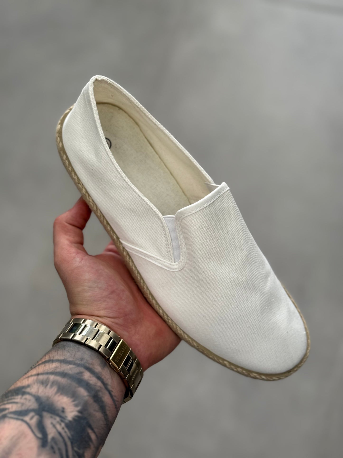 Lux - Alpargatas de lona blanca