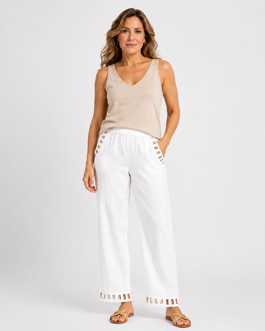 Woeen | Pantalones de estilo relajado con detalles