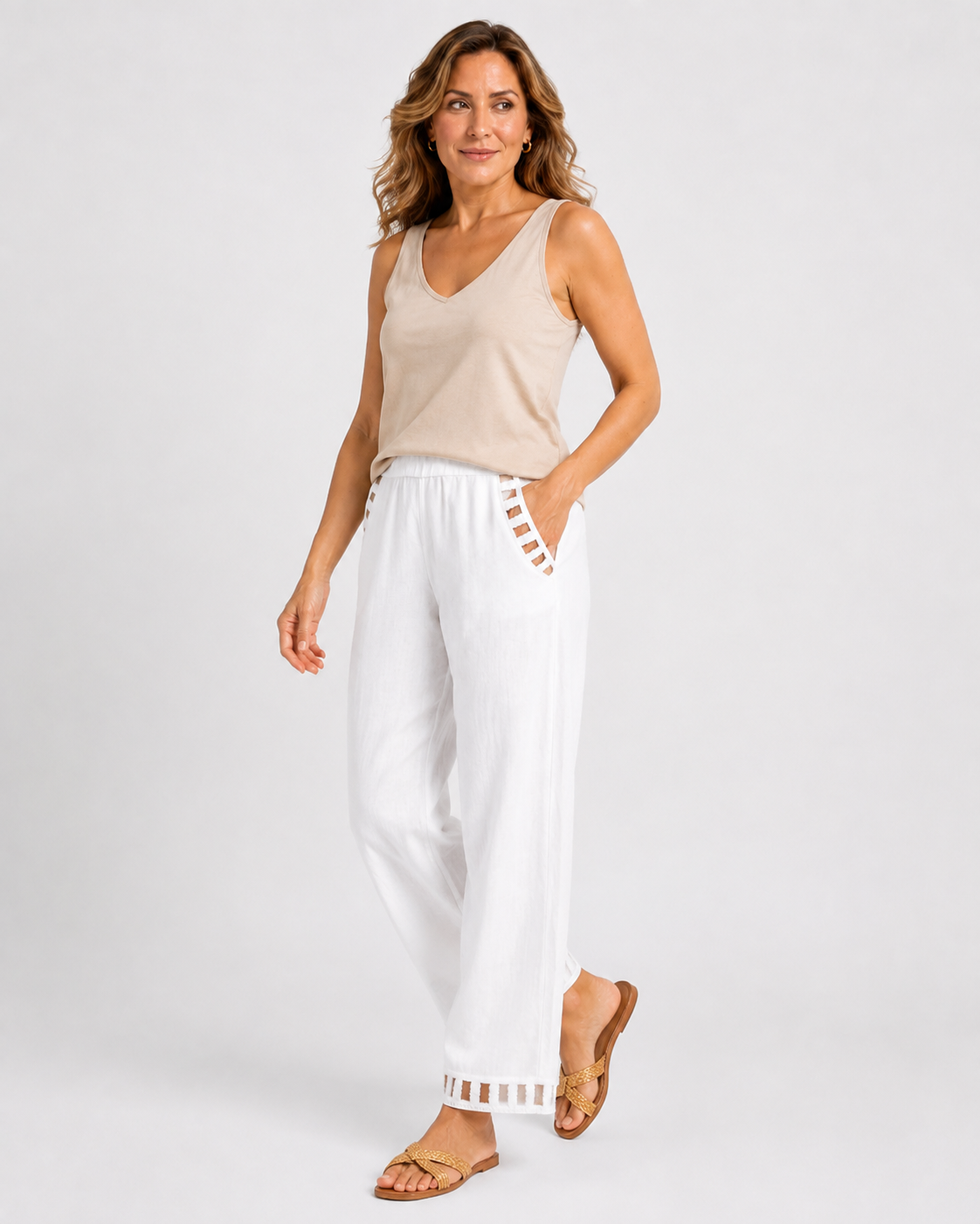 Woeen | Pantalones de estilo relajado con detalles