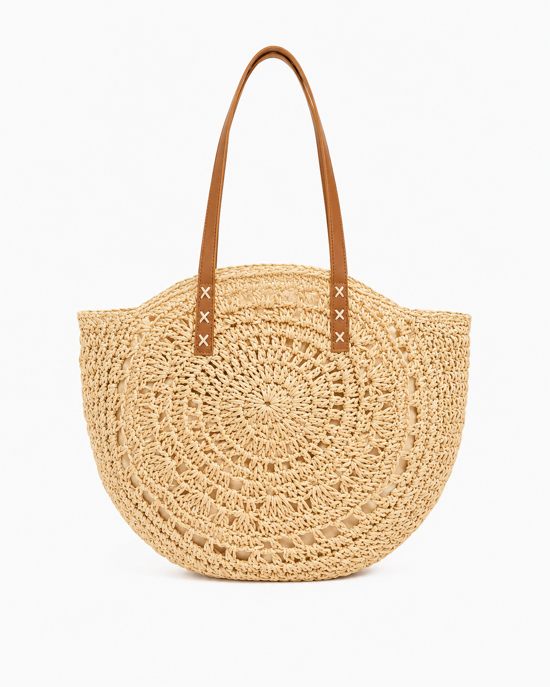 Luci - Bolso redondo de paja trenzado