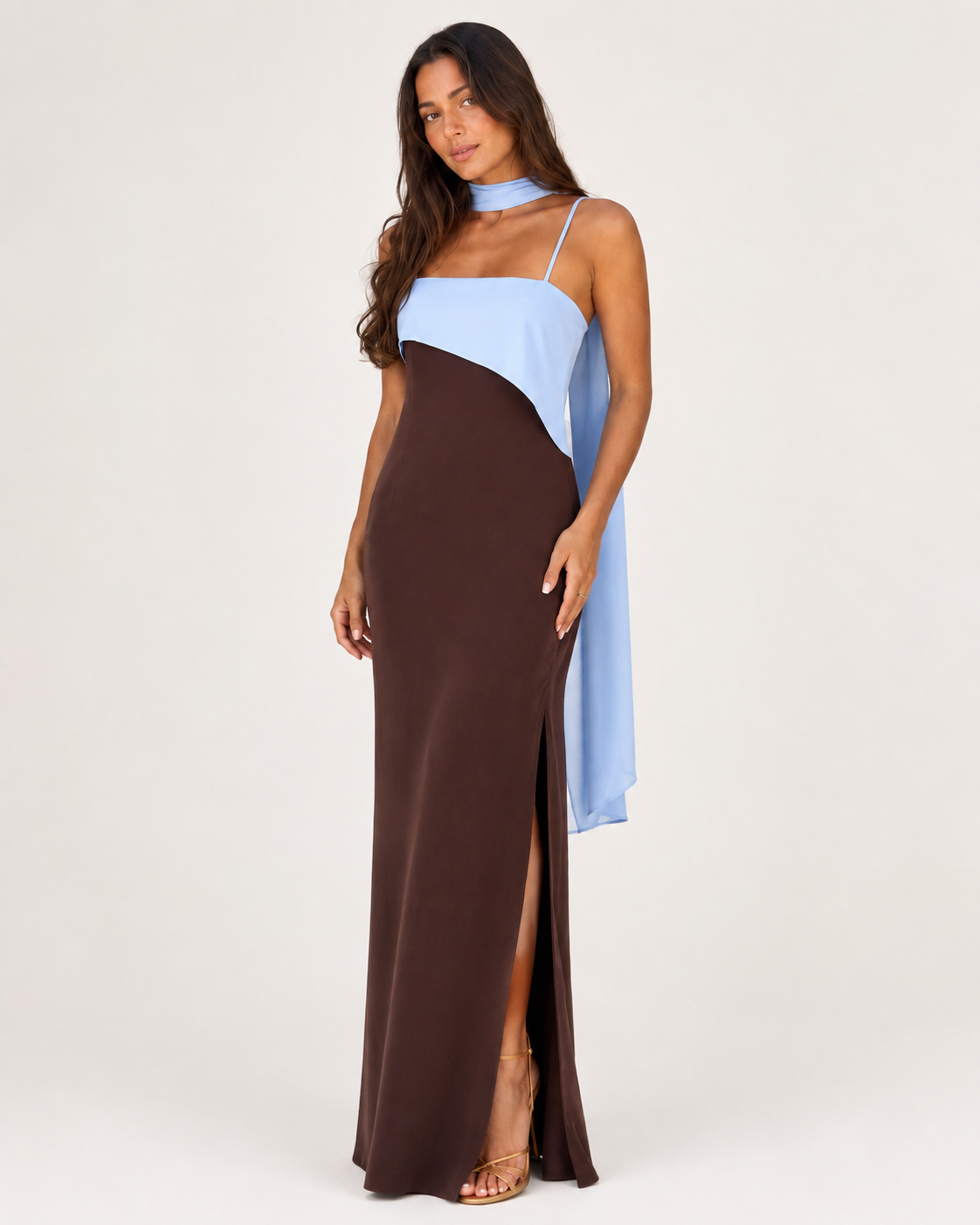 Ibiza | Vestido drapeado bicolor