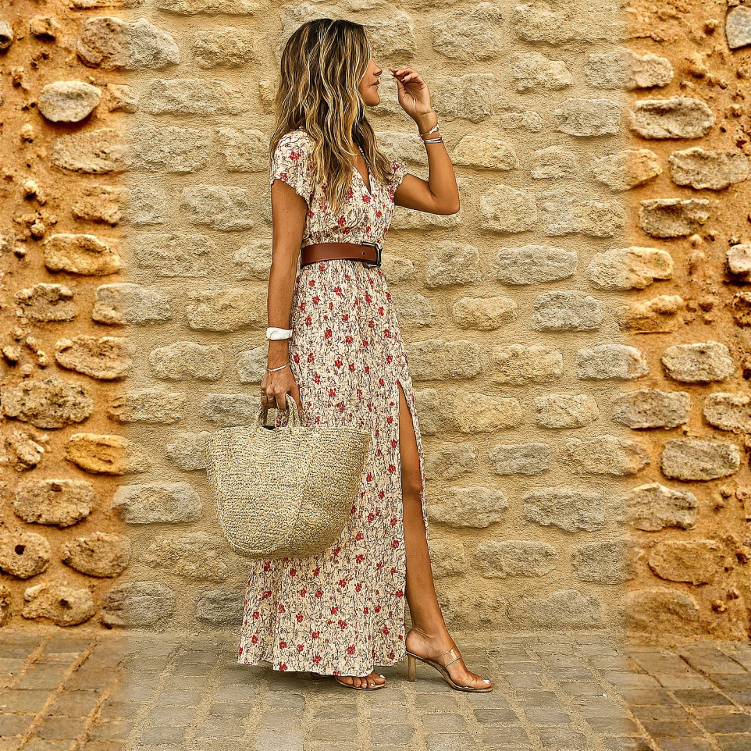 Joselin – Vestido largo bohemio y vaporoso con cinturón