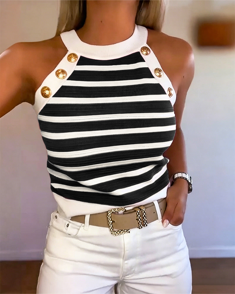 Striped | Top sin mangas