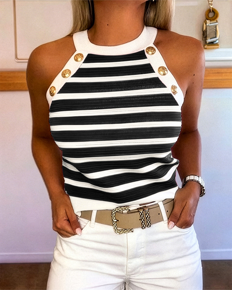 Striped | Top sin mangas