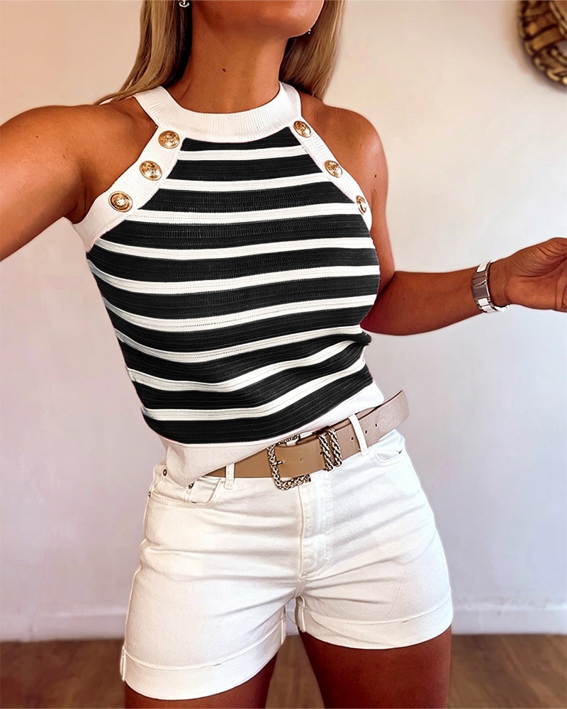 Striped | Top sin mangas