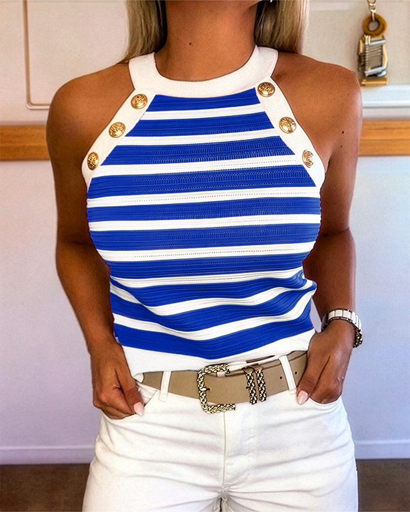 Striped | Top sin mangas