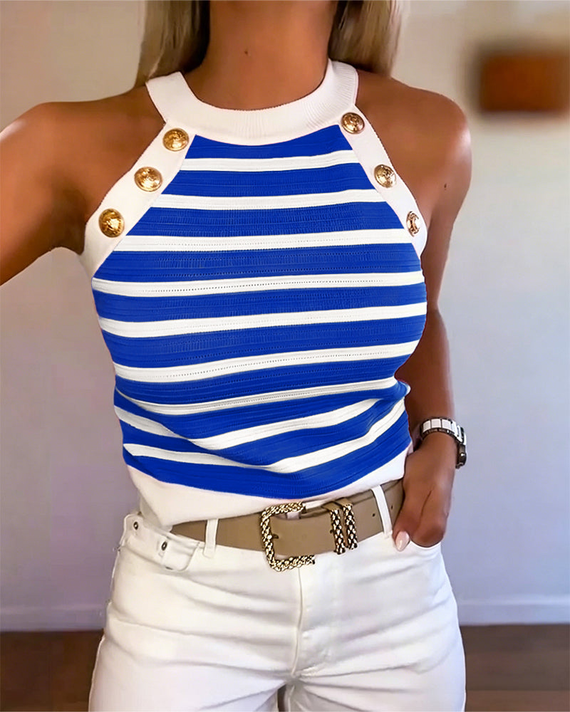 Striped | Top sin mangas