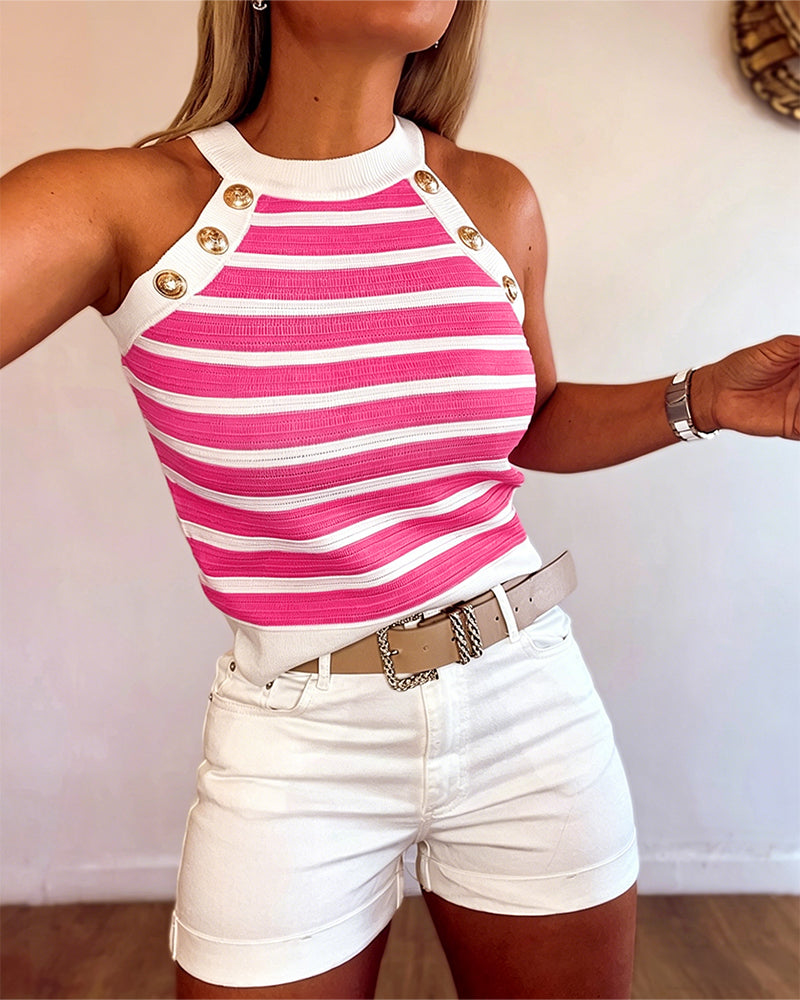 Striped | Top sin mangas