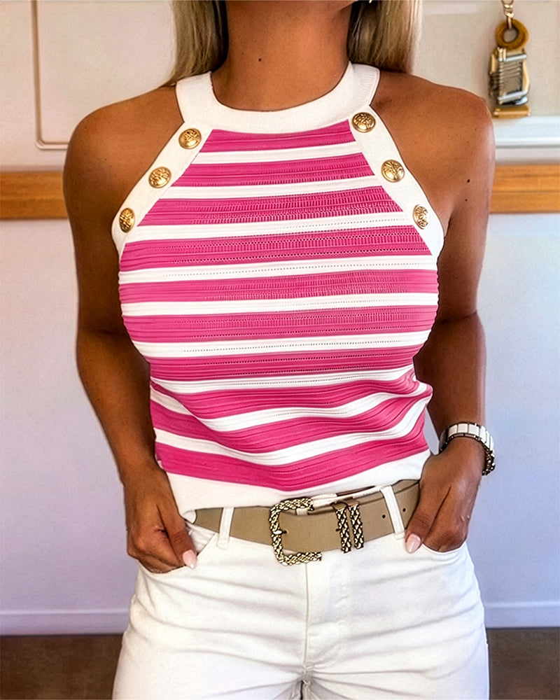Striped | Top sin mangas
