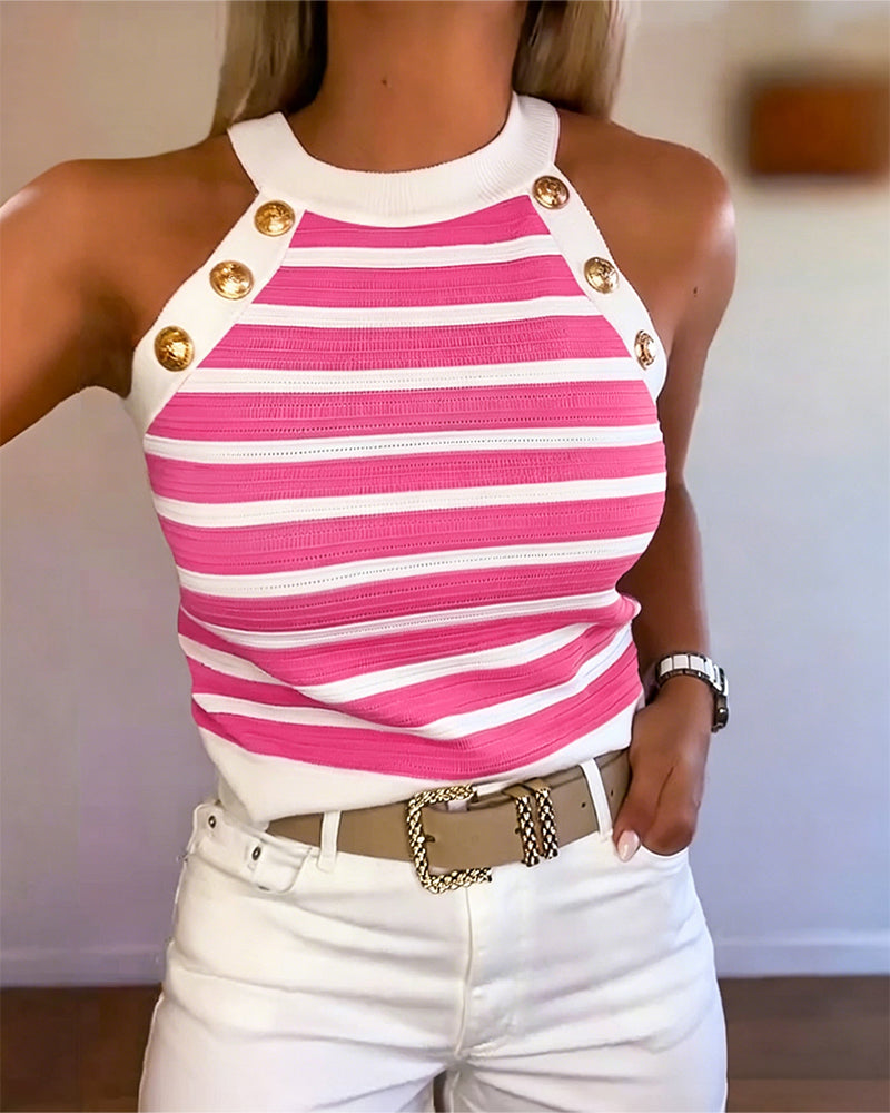 Striped | Top sin mangas