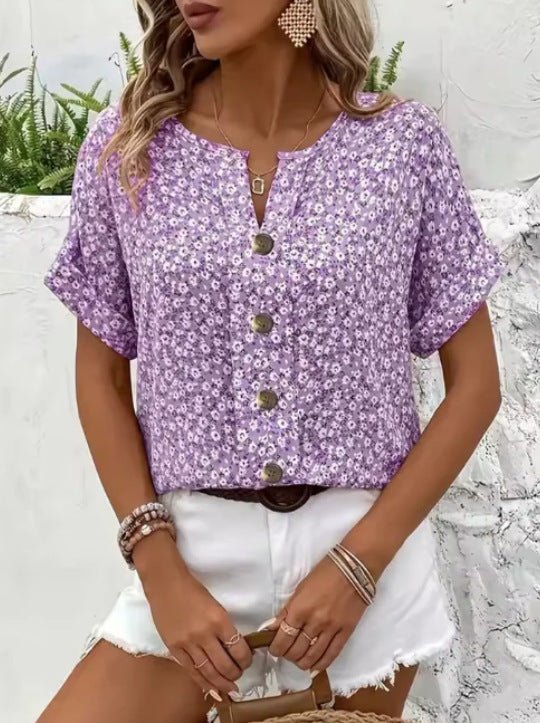 Jelena | Elegante top floral de verano