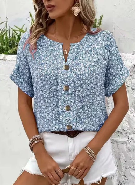 Jelena | Elegante top floral de verano