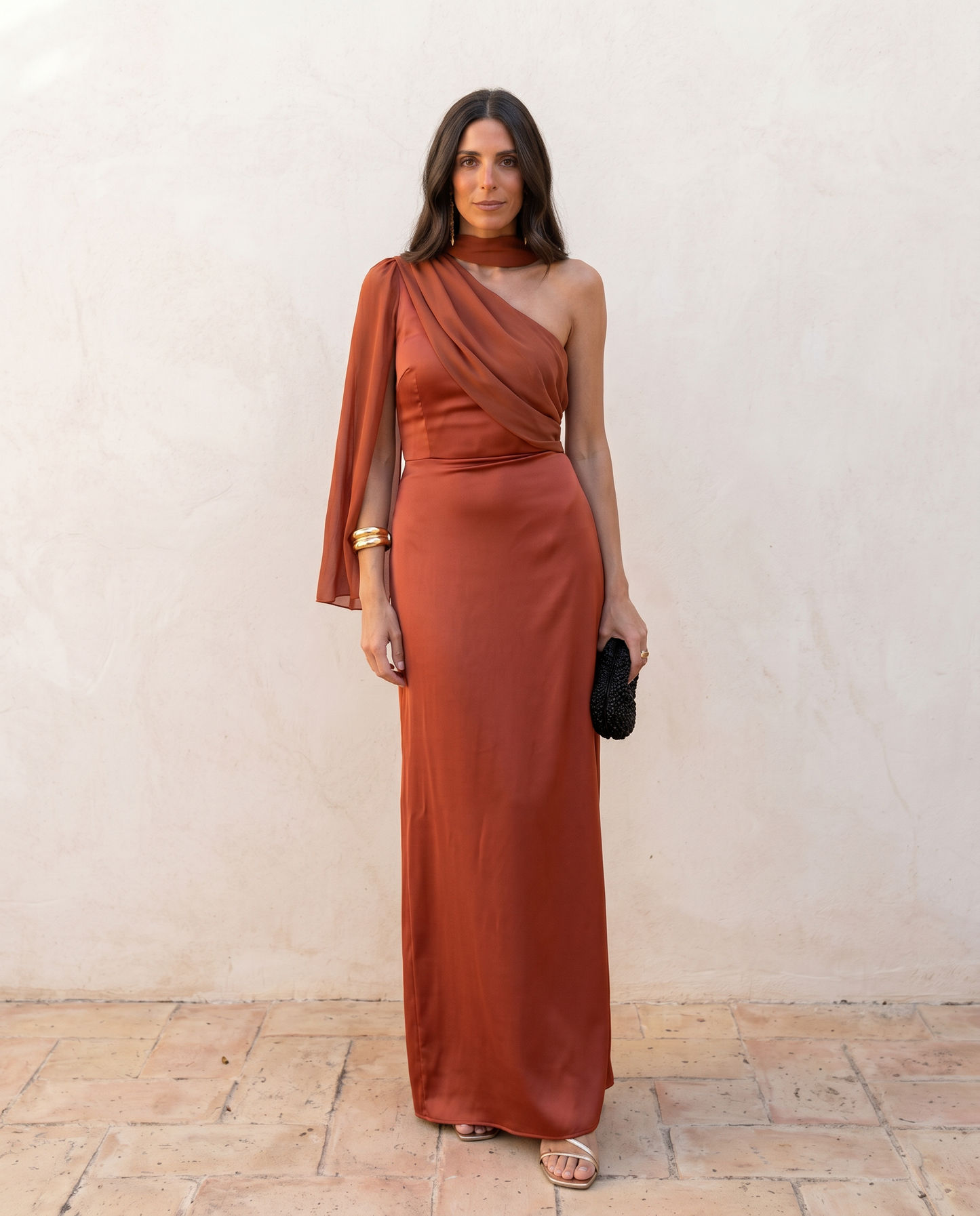 Noa | Vestido vintage liso con lazo y cintura alta