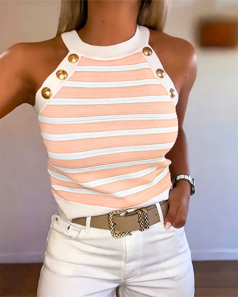 Striped | Top sin mangas