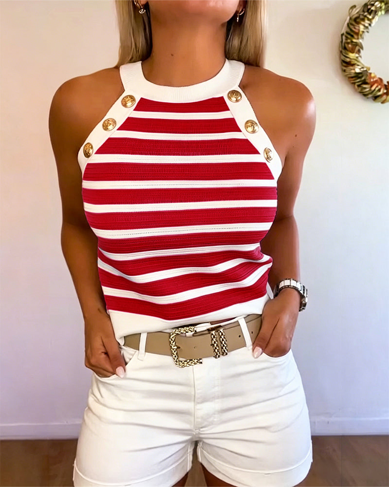 Striped | Top sin mangas