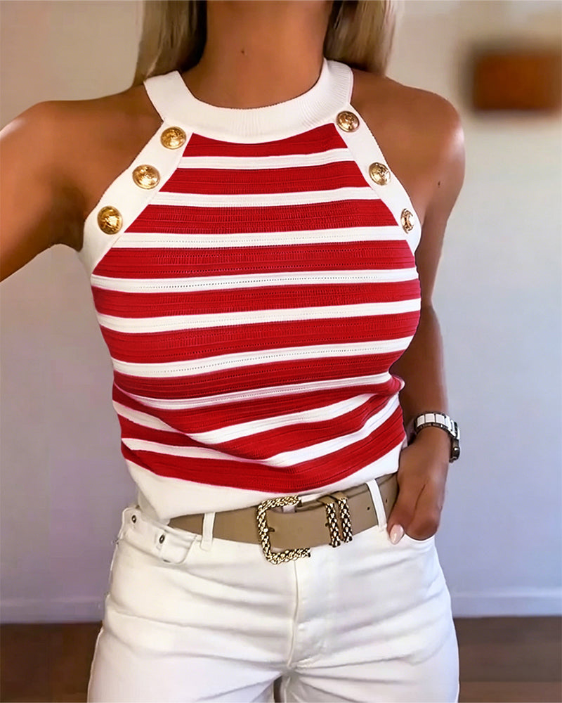 Striped | Top sin mangas