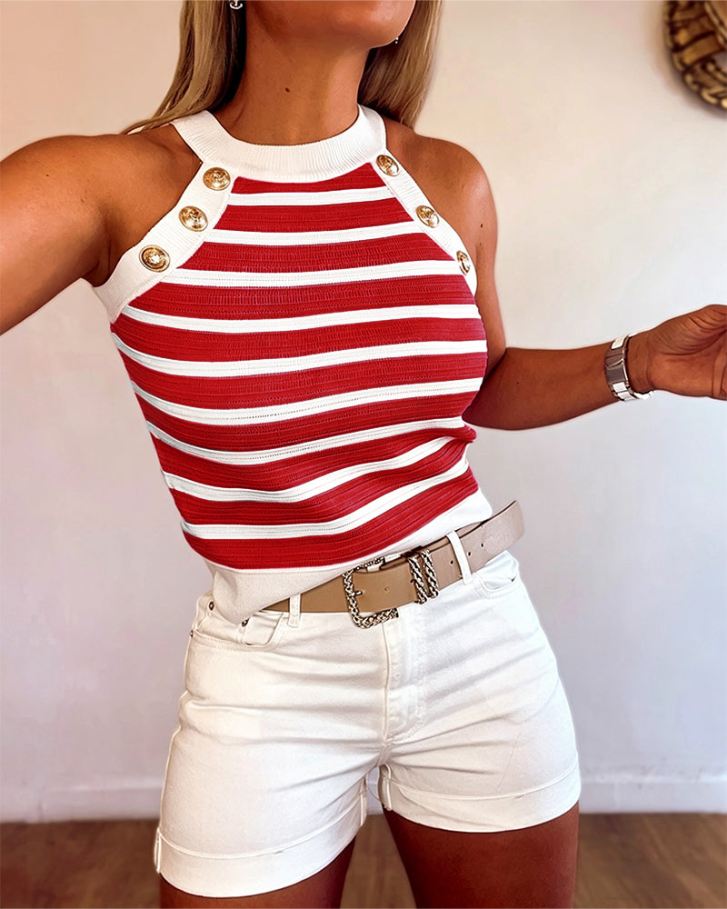 Striped | Top sin mangas