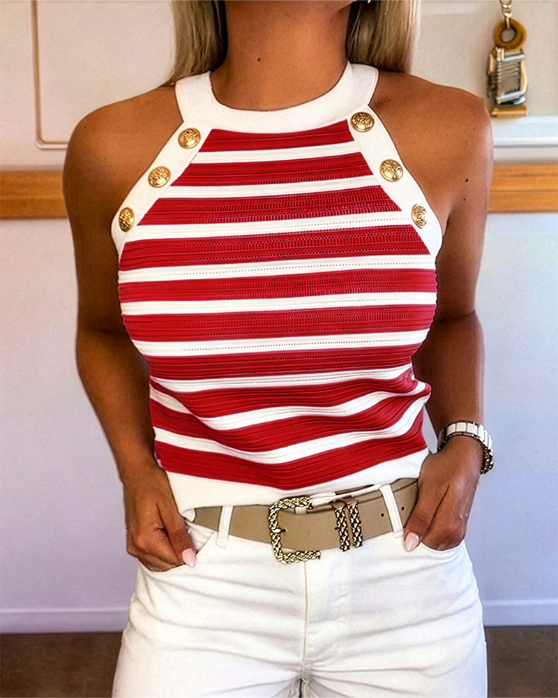 Striped | Top sin mangas